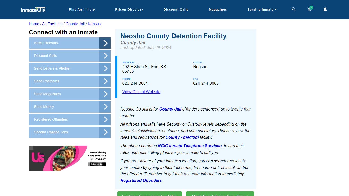 Neosho County Detention Facility - Inmate Locator