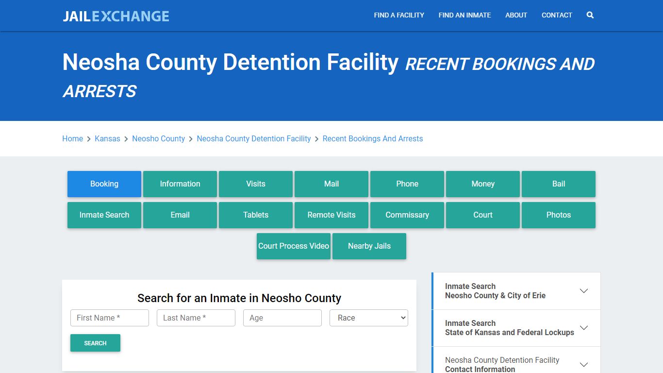 Neosha County Detention Facility Recent Bookings And Arrests